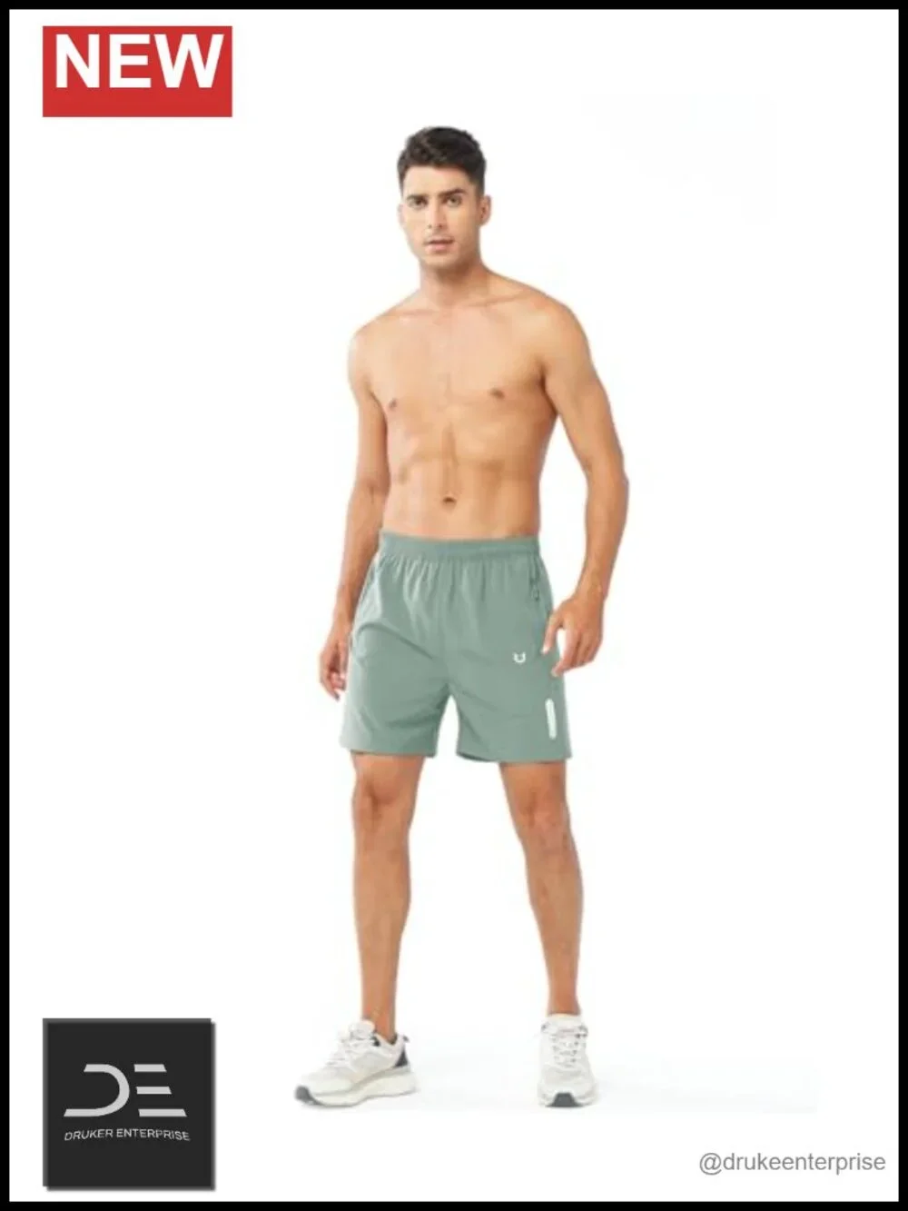 Men's Athletic Running Shorts Gym Workout Quick Dry 3 Zipper Pockets